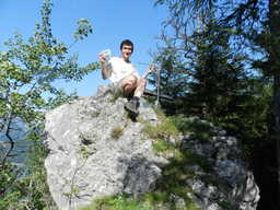 Me at the peak with the geocache's content as proof....
